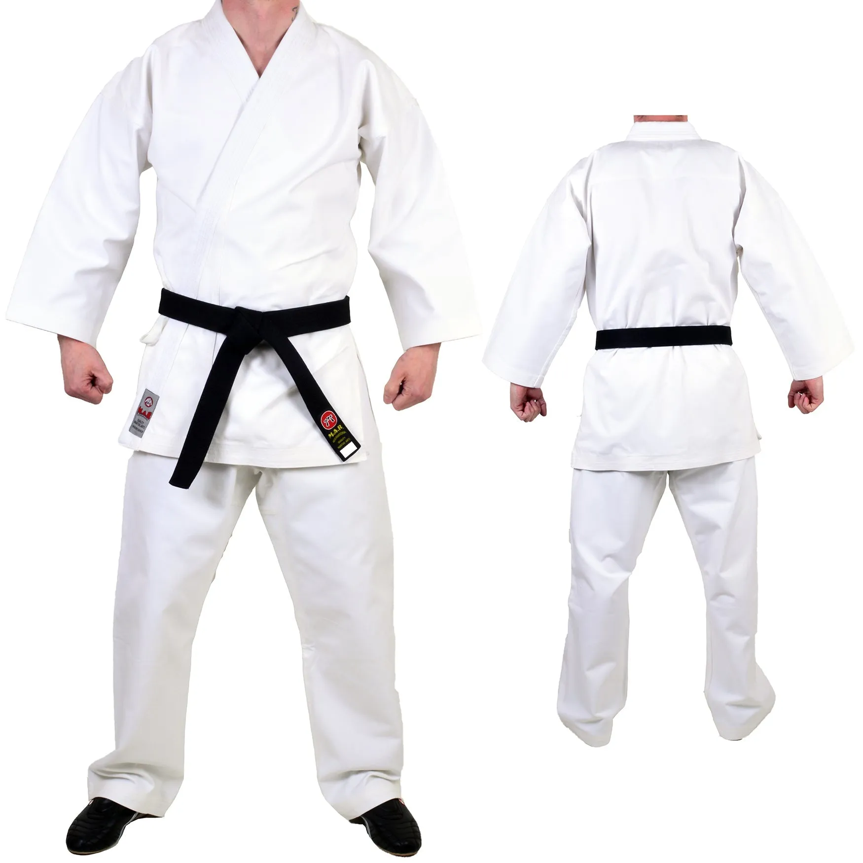 MAR-013A | White Karate Competition Uniform - European Style (12oz Canvas Fabric)