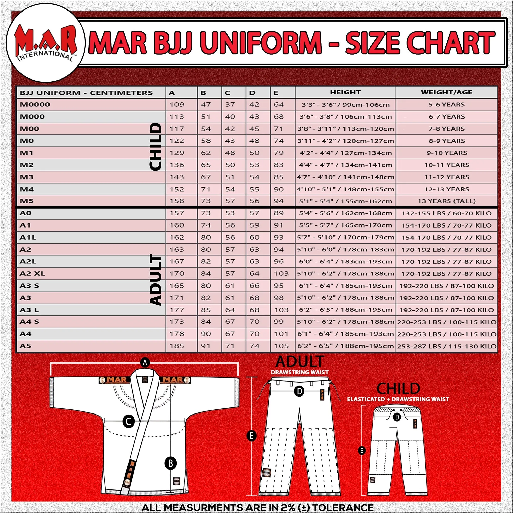 MAR-063B | Black Brazilian Jiu-Jitsu Uniform - 480gsm