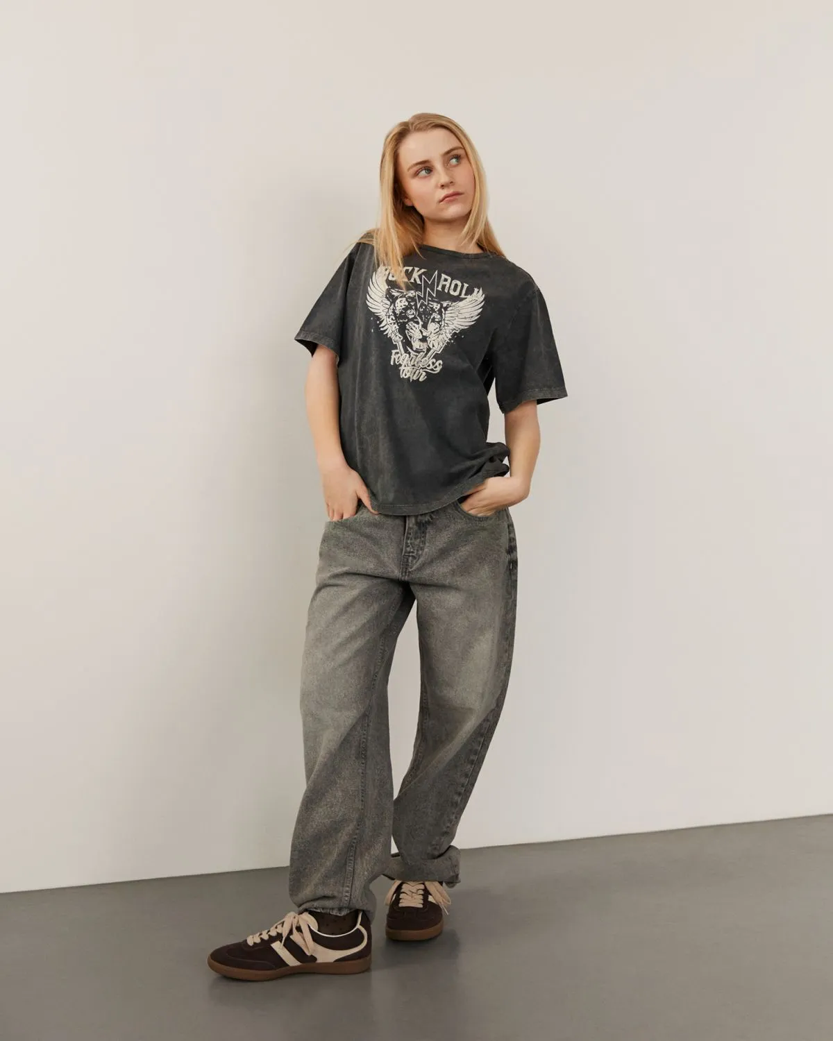 MELIKASY LOW WAIST TROUSERS - Grey