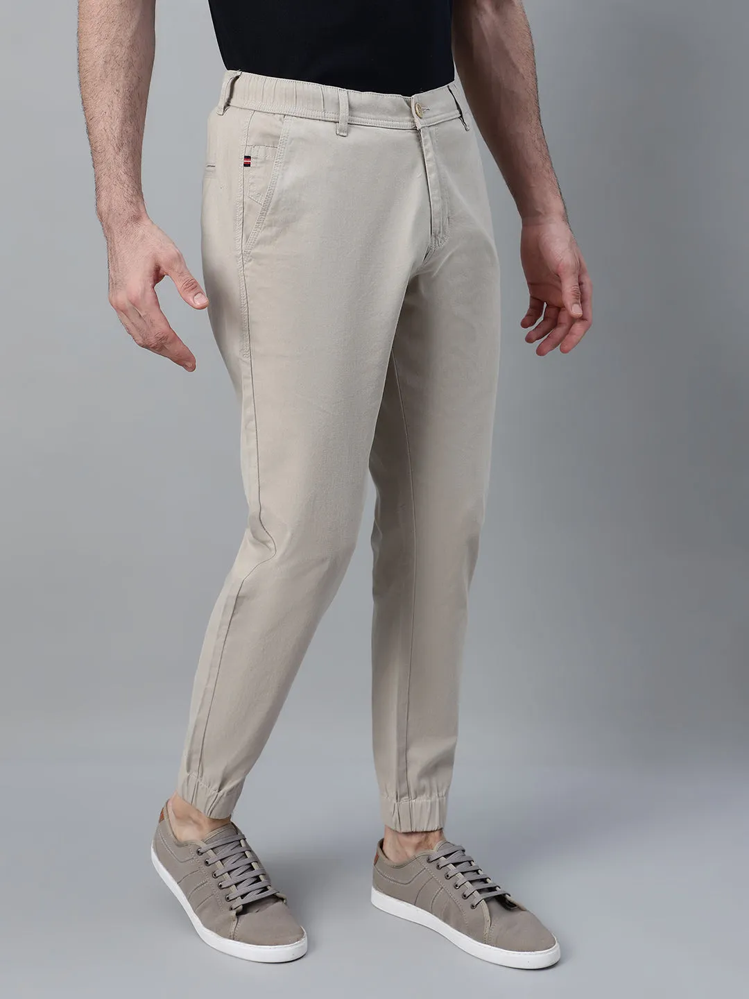 Men's Beige Solid Casual Jogger