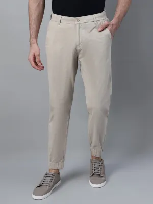 Men's Beige Solid Casual Jogger