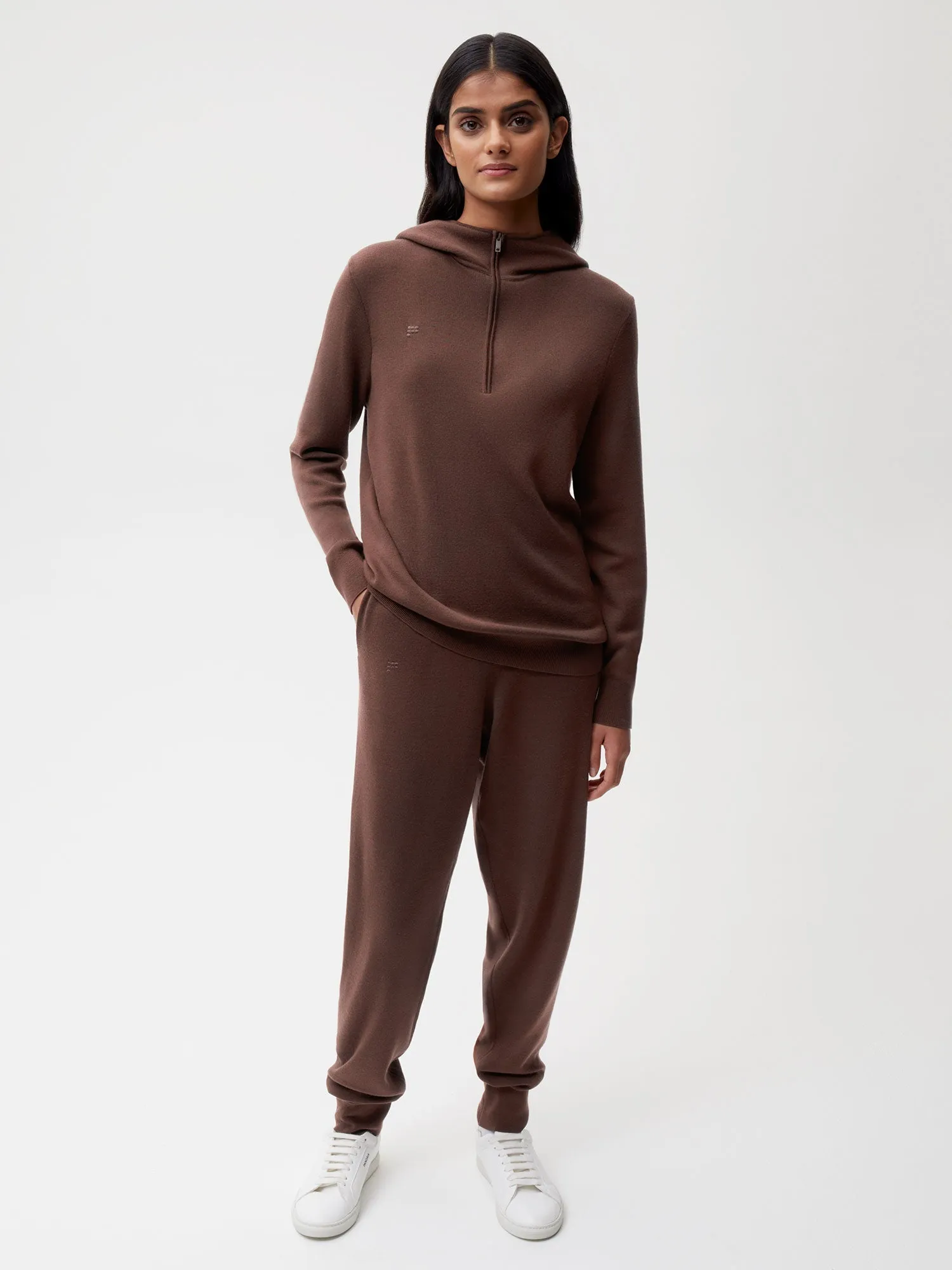 Merino Wool Track Pants—chestnut brown