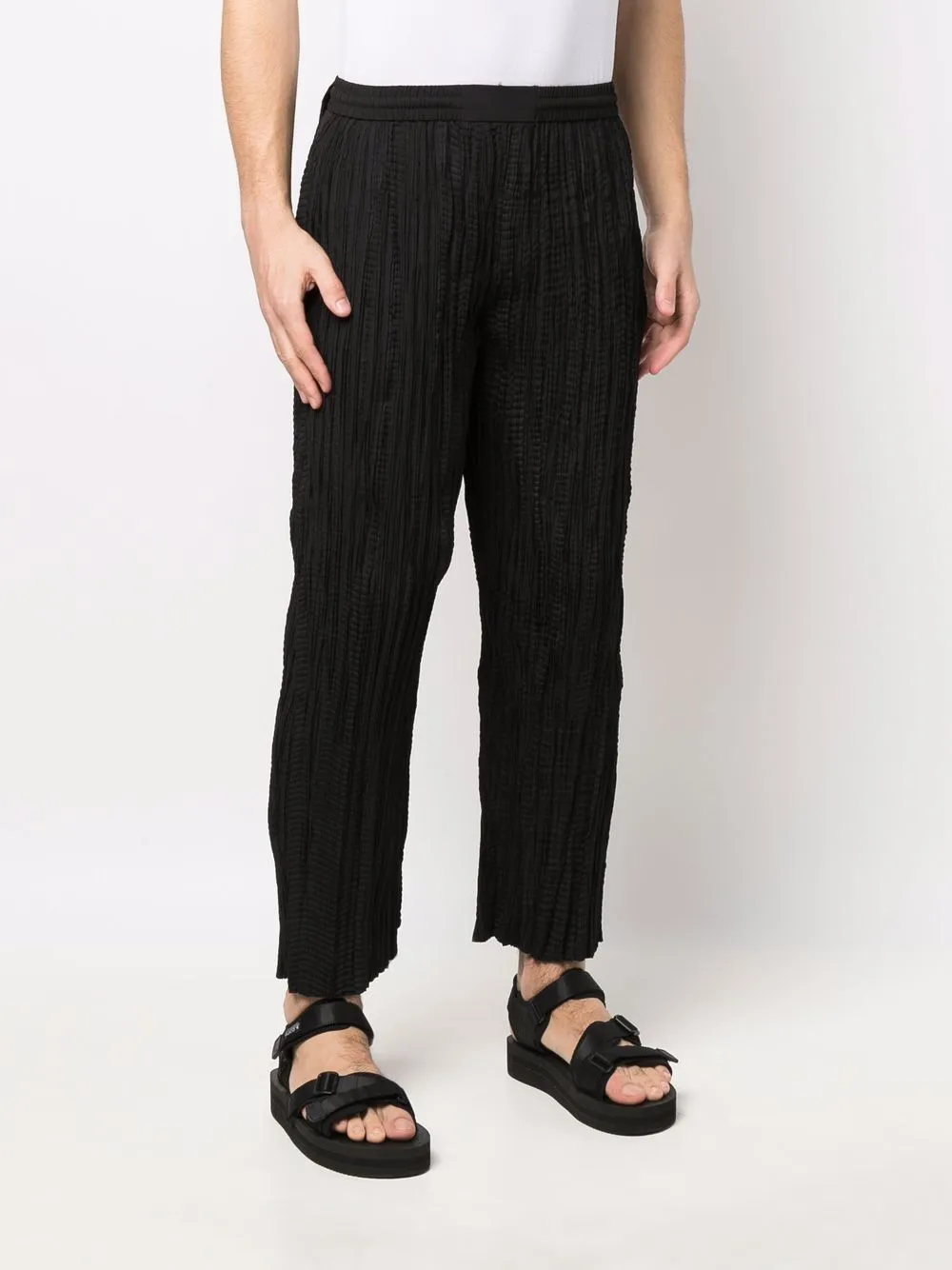 Micro-Pleated Design Trousers