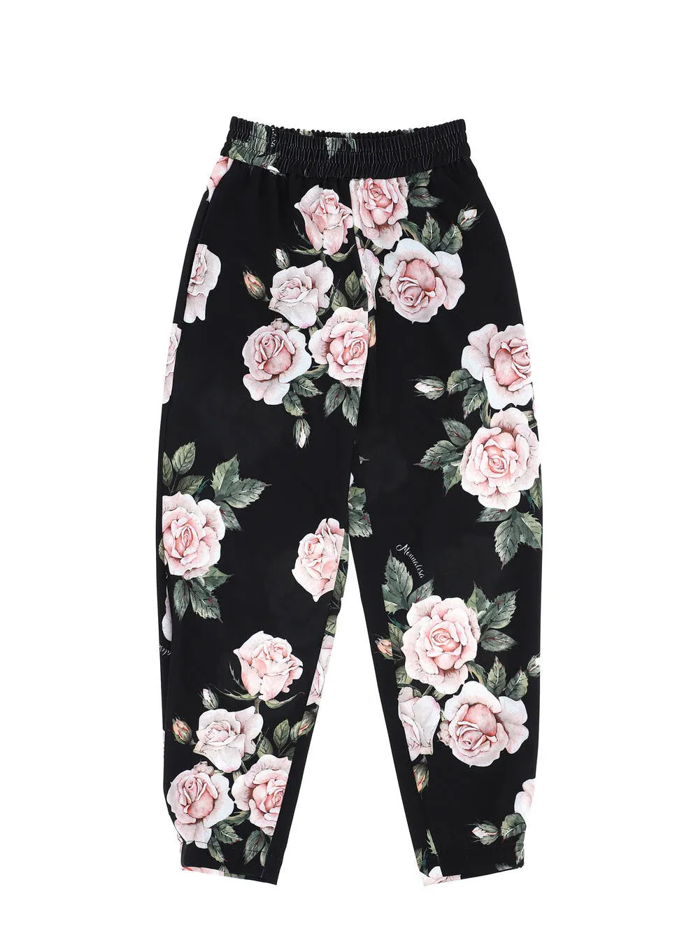 MONNALISA Rose print cady trousers