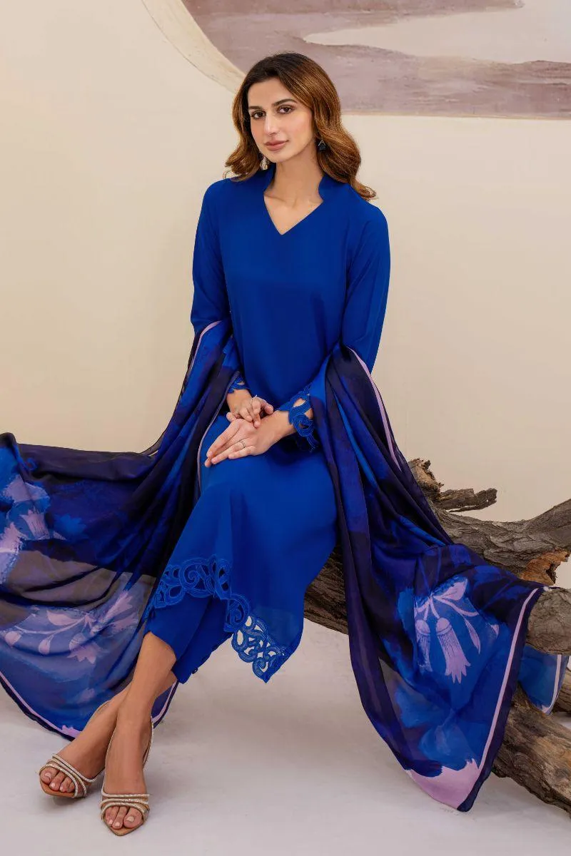 Natasha kamal -  Mabel - Cobalt Blue - Georgette - 3 Piece