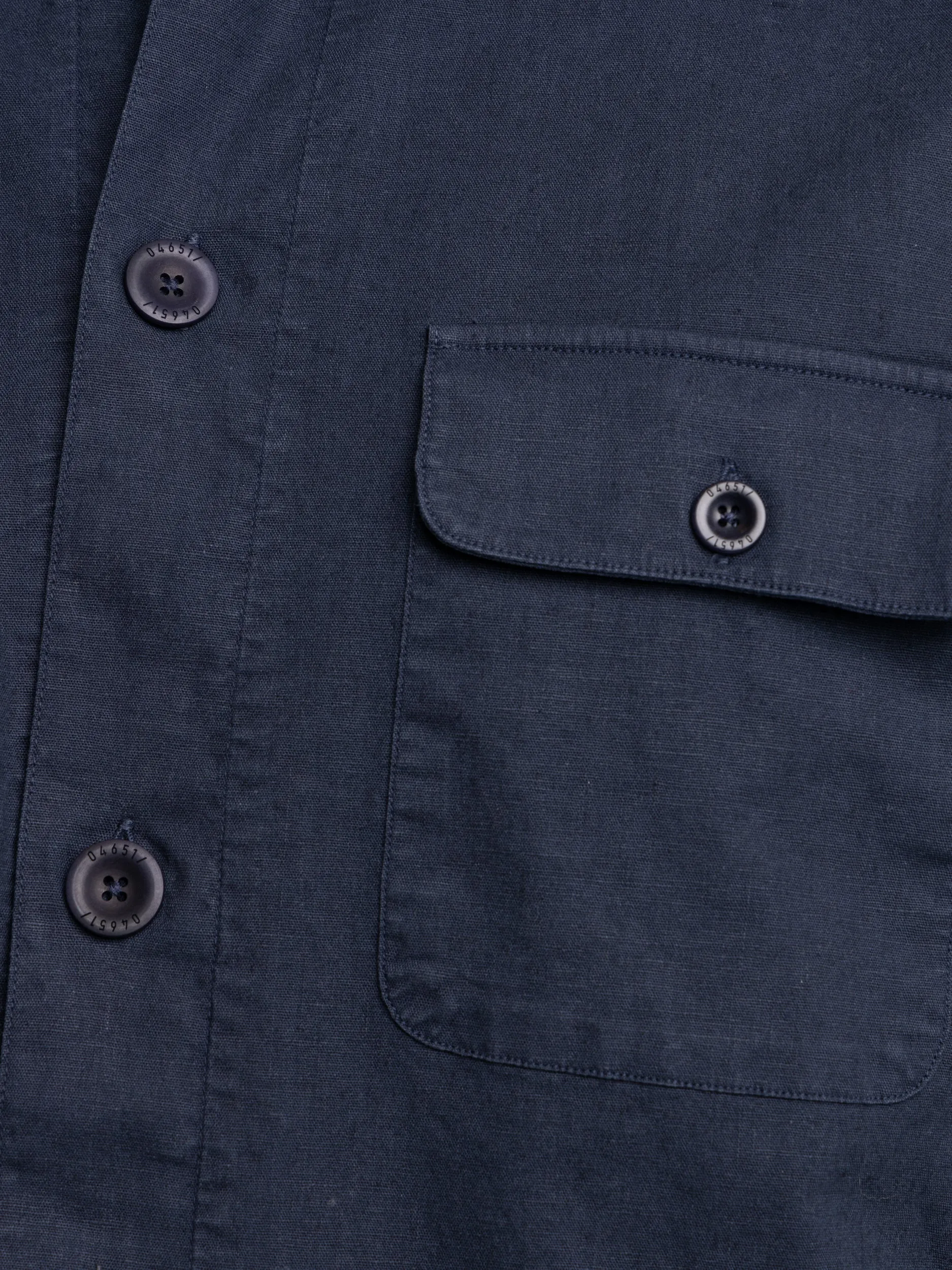 Navy Linen Travel Overshirt