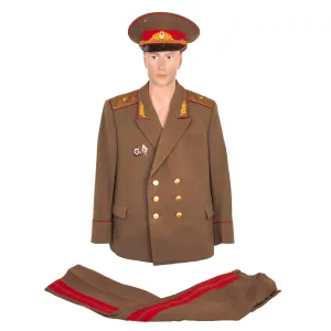 Original Cold War Soviet Major General Dress Uniform with Trousers and Cap - WWII Veteran