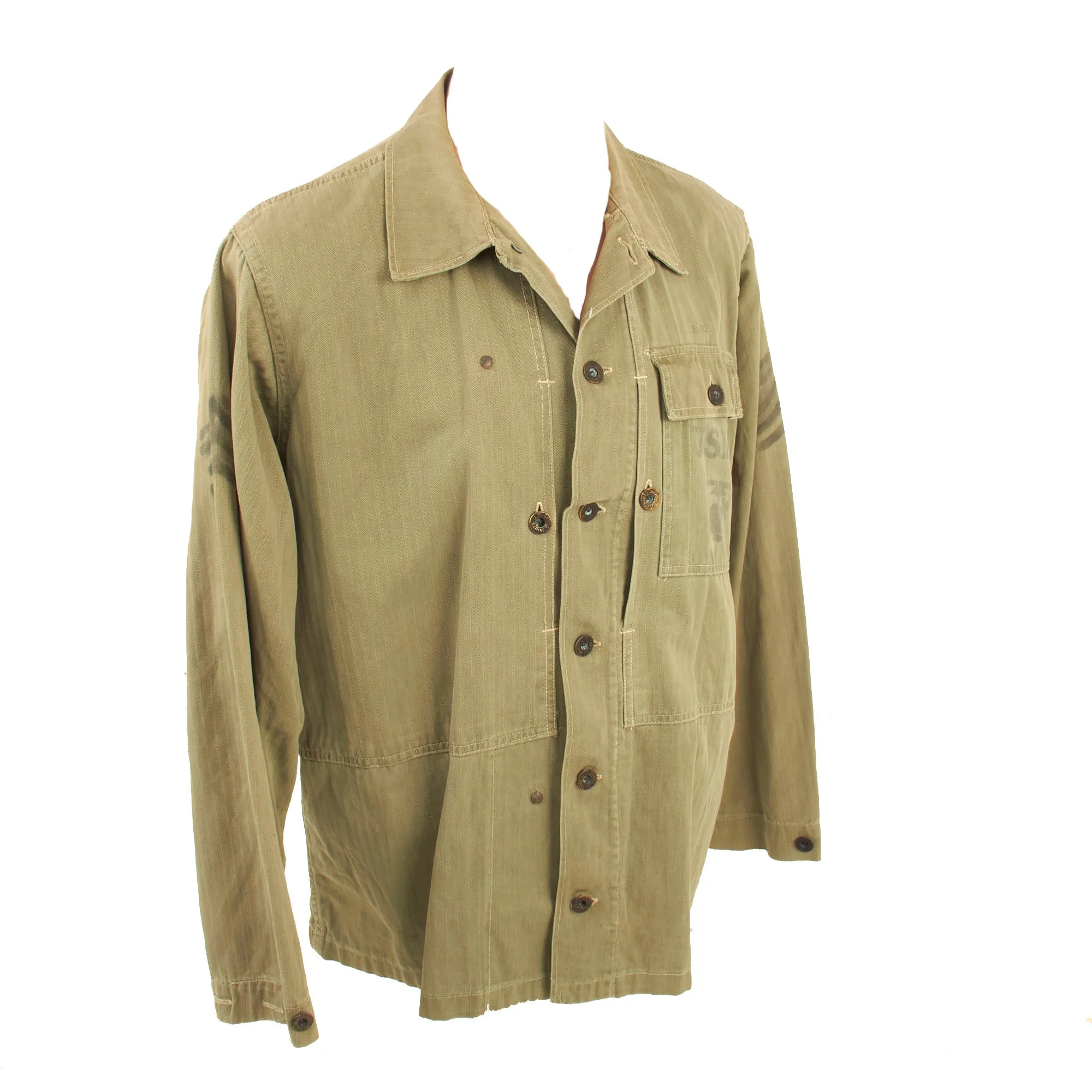 Original U.S. WWII Named US Marine Corps HBT Coveralls Tailored To “P41” Jacket Size