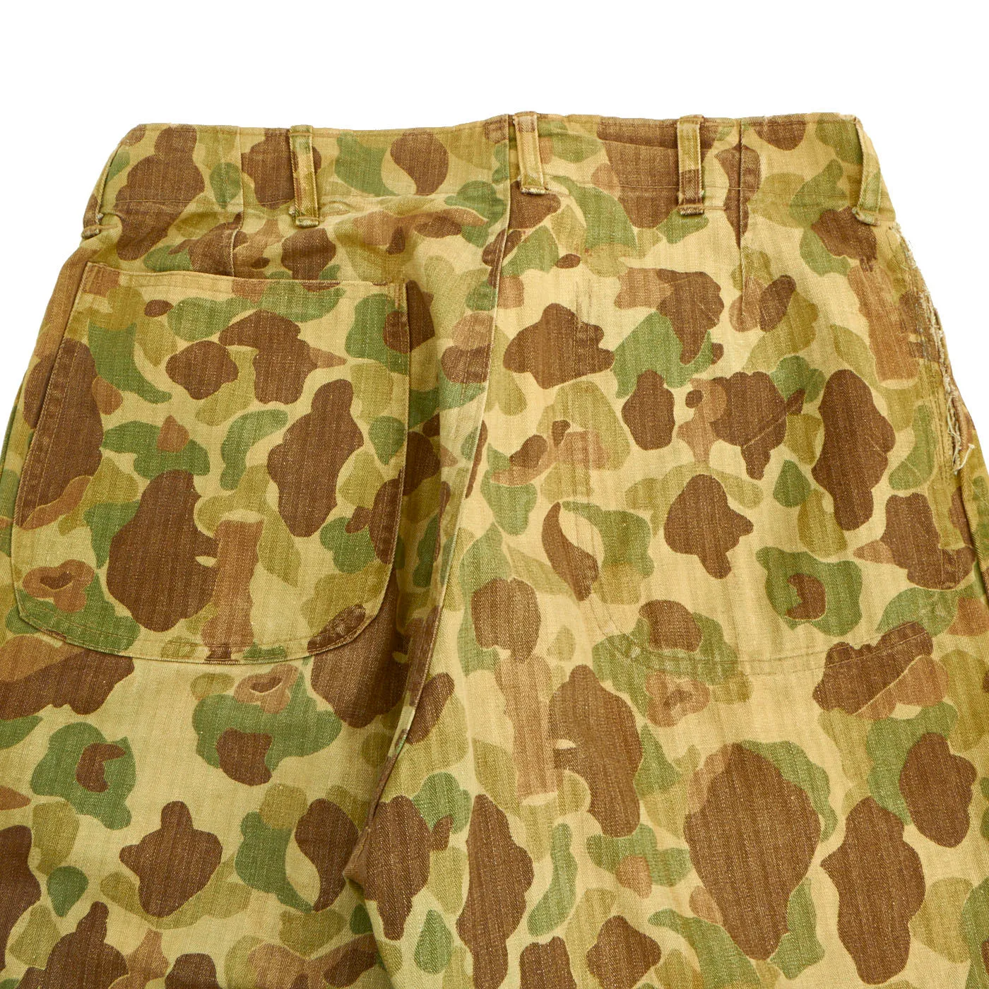 Original U.S. WWII USMC P44 Frogskin Reversible Camouflage HBT Trousers