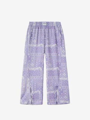 Palm Angels Girls Astro Paisley Trousers in Purple