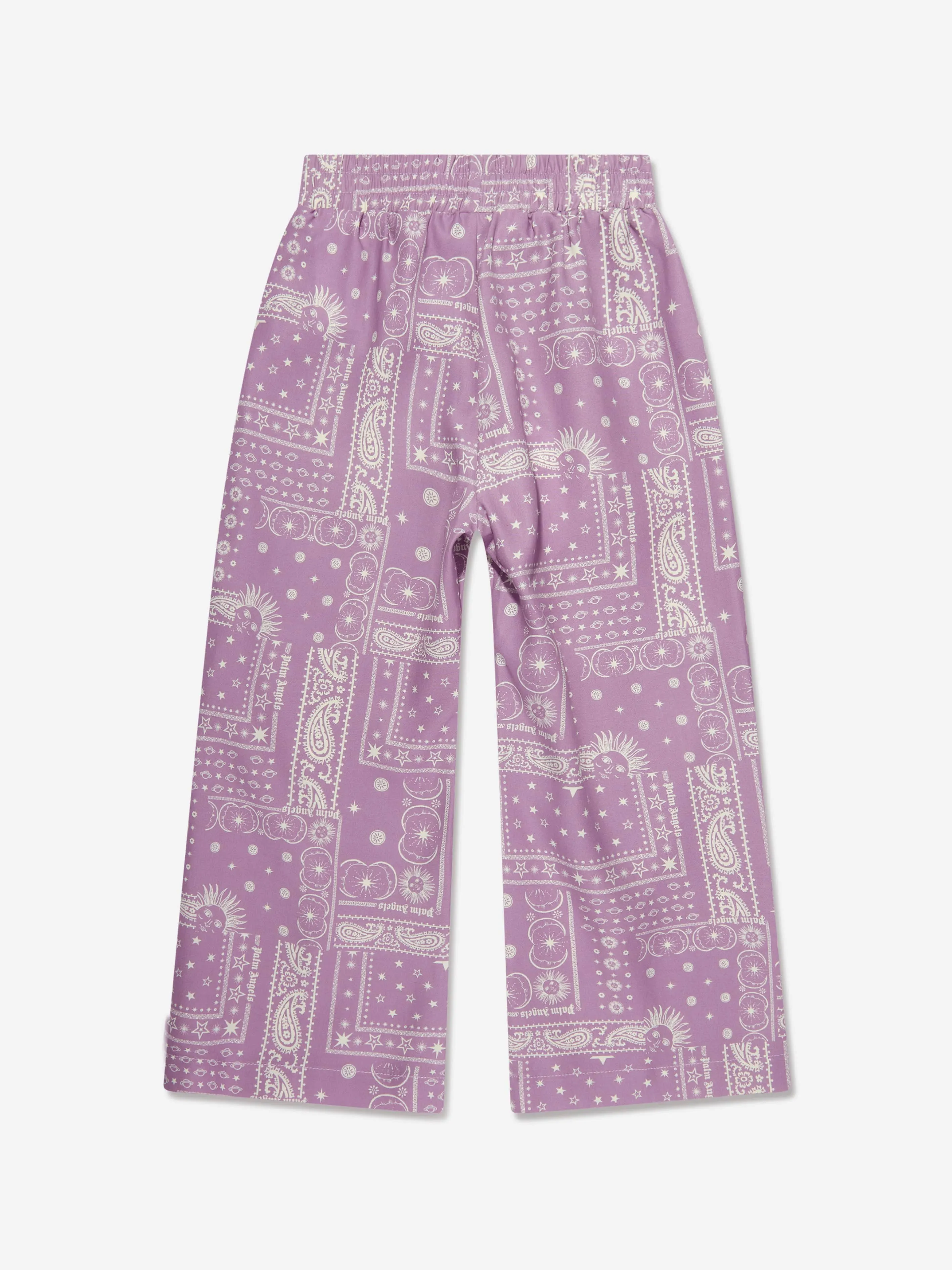 Palm Angels Girls Astro Paisley Trousers in Purple