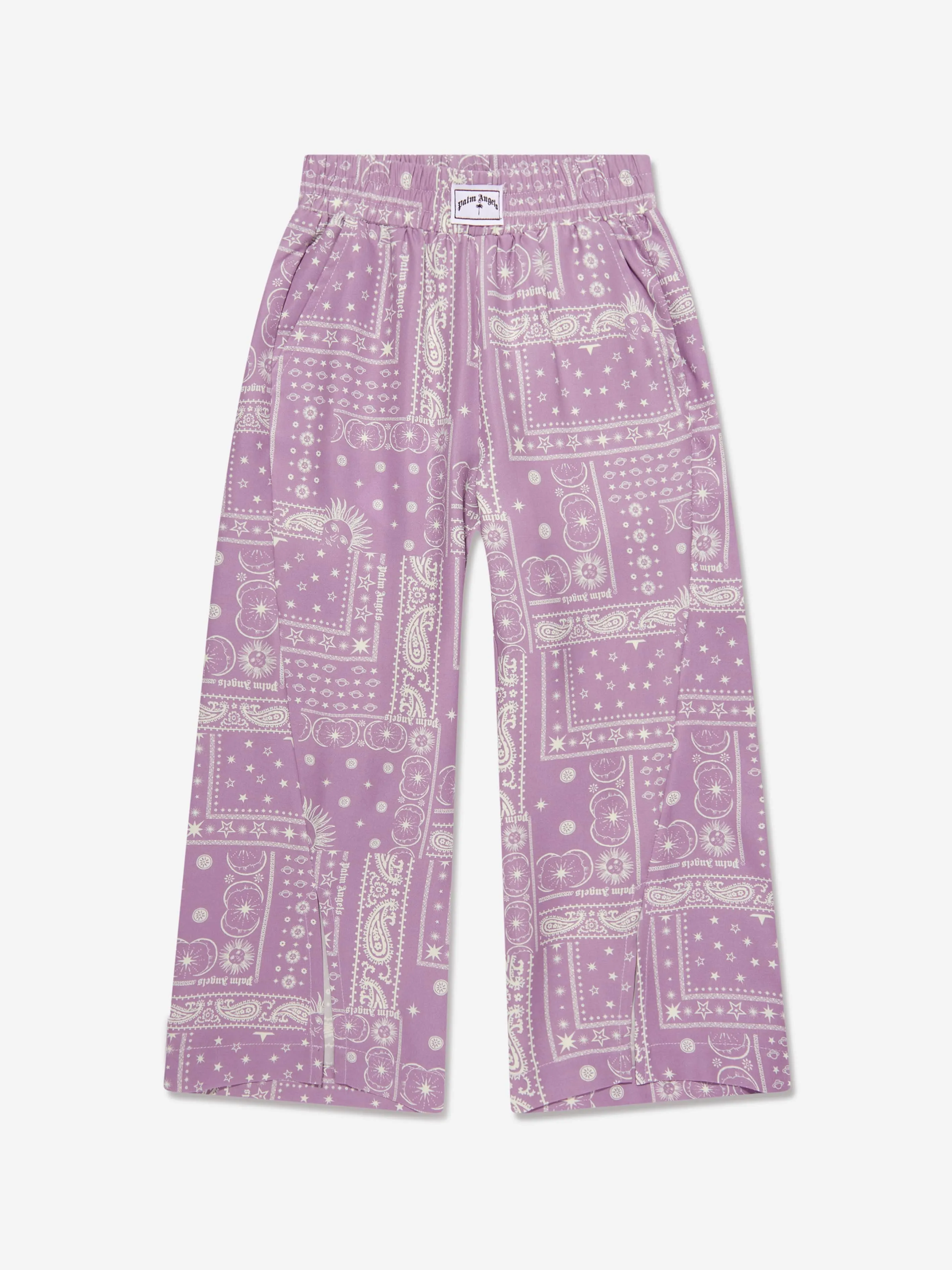 Palm Angels Girls Astro Paisley Trousers in Purple