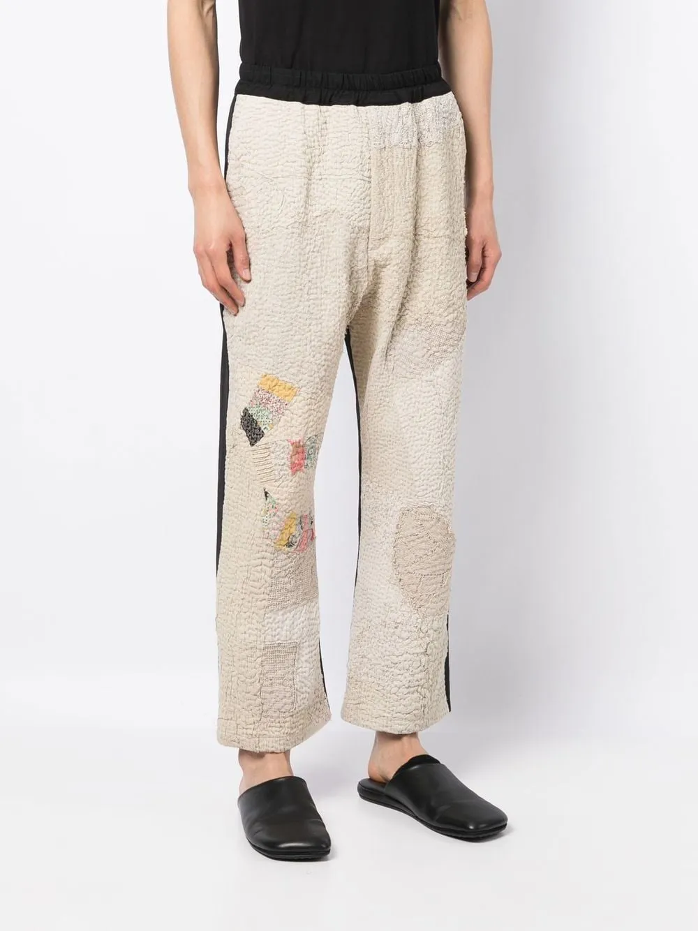 Patchwork-Detail Two-Tone Trousers