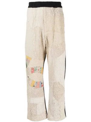 Patchwork-Detail Two-Tone Trousers