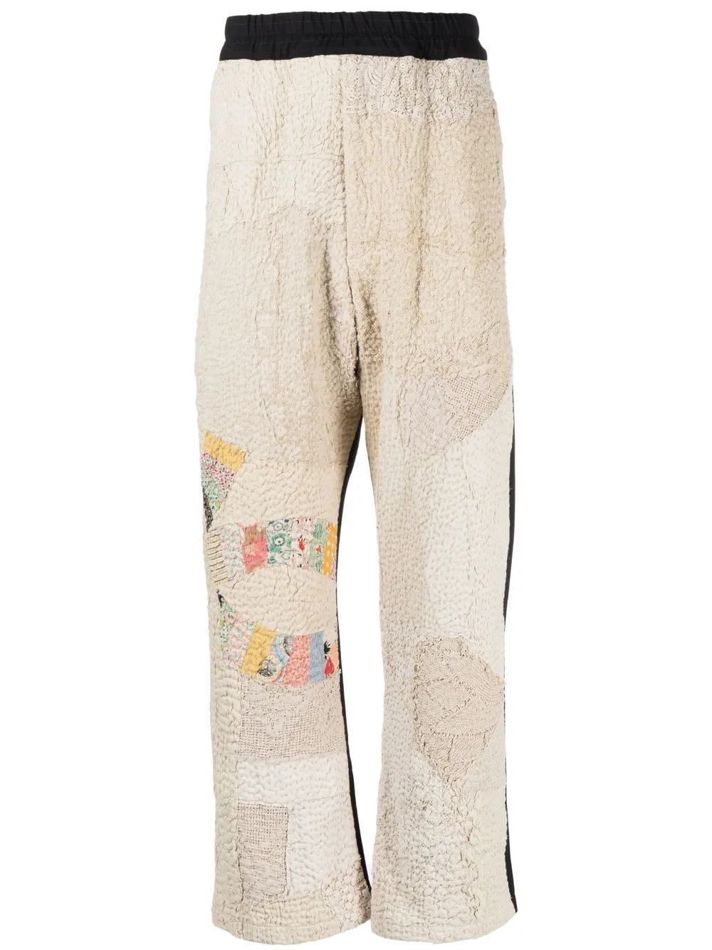 Patchwork-Detail Two-Tone Trousers