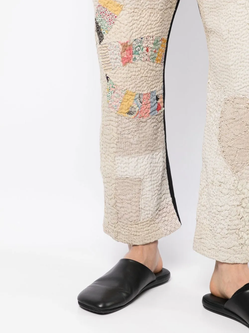 Patchwork-Detail Two-Tone Trousers