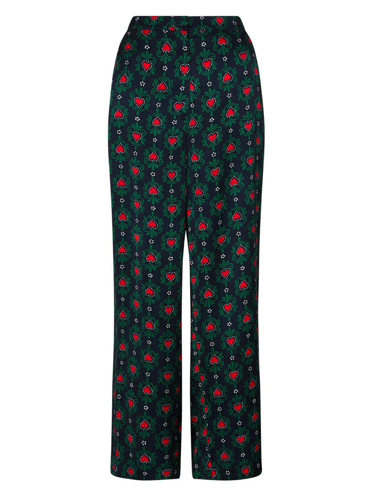 Phoenix Navy Heart Print Trousers