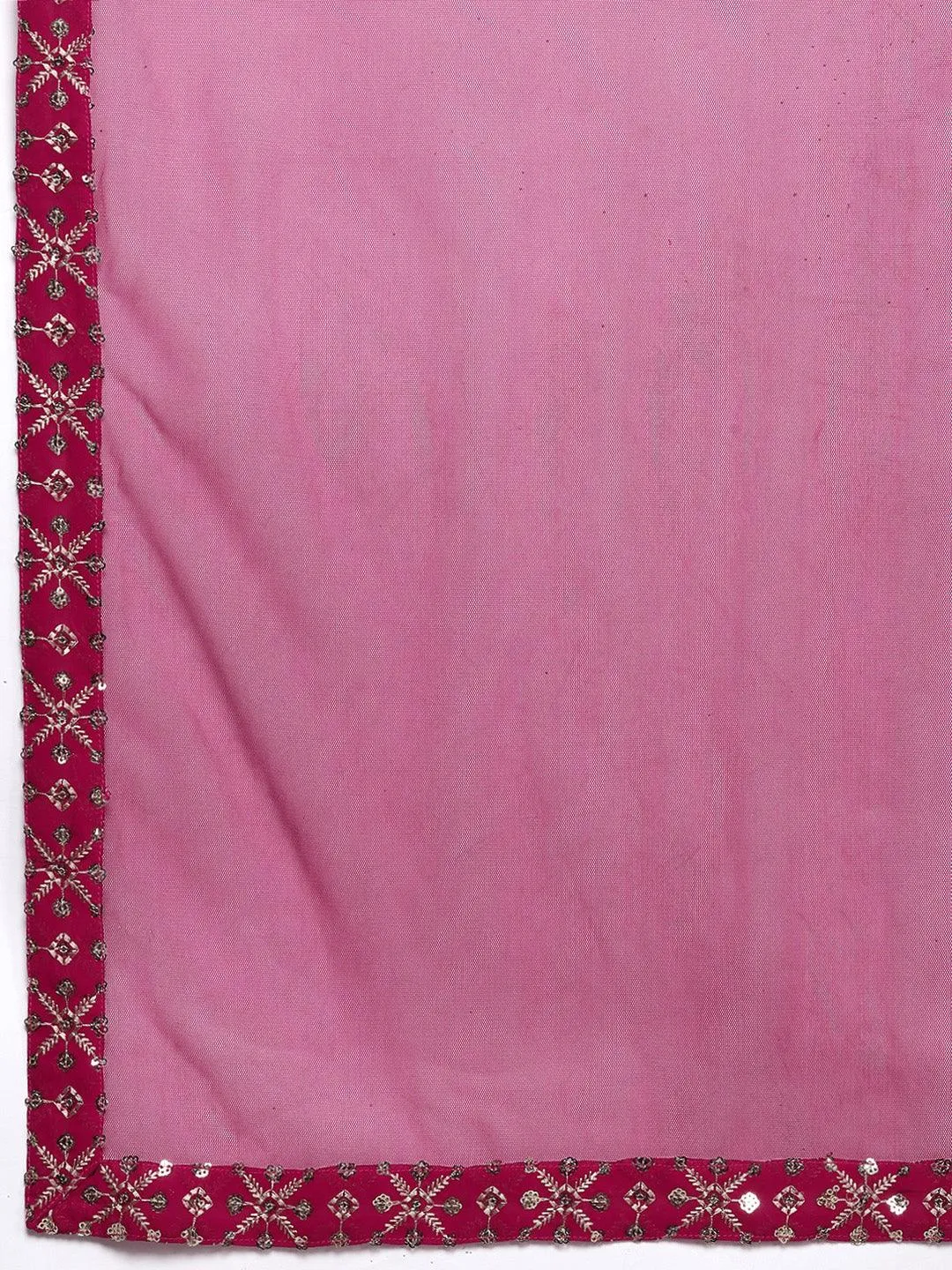 Pink Embroidered Georgette Anarkali Suit With Dupatta