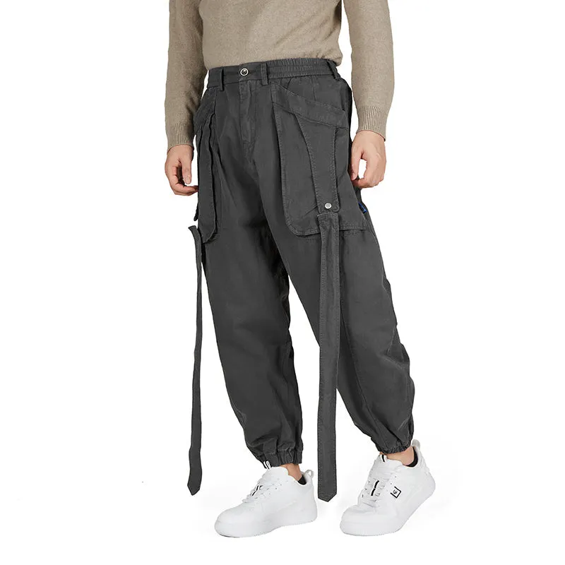 POCKETS STRIP CARGO PANTS