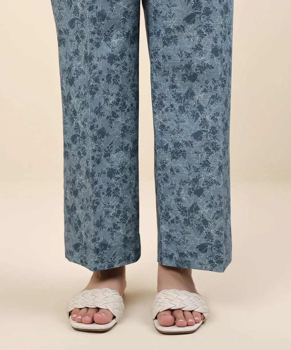 Printed Khaddar Trousers