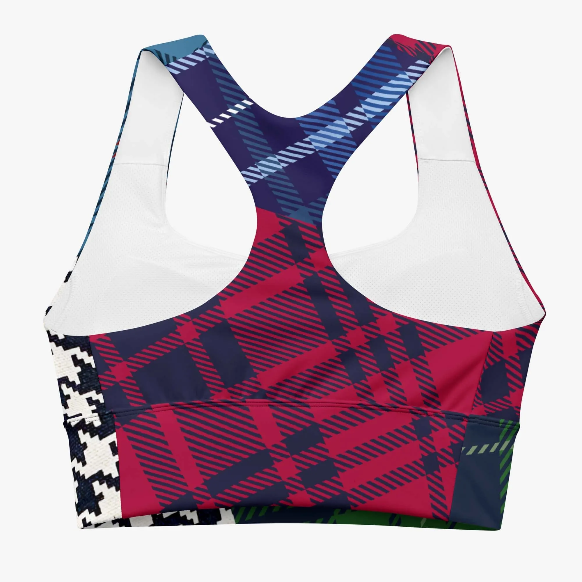 Recycled High Impact Bra "Tartan Galore" Red/Green/Blue