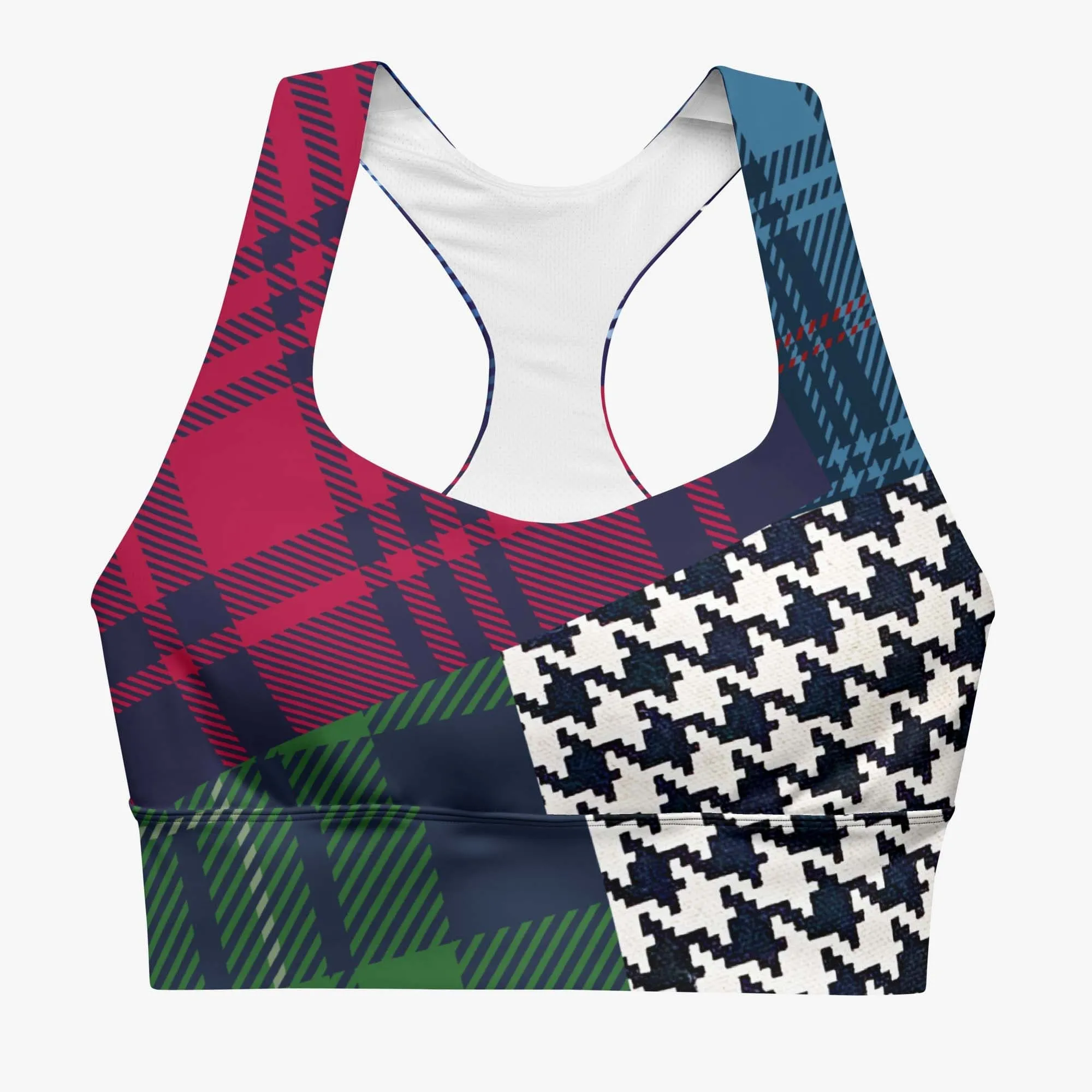 Recycled High Impact Bra "Tartan Galore" Red/Green/Blue