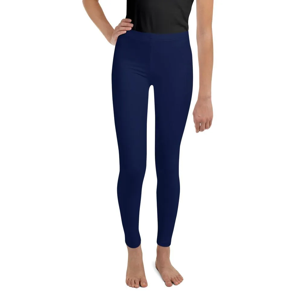 Solid Ocean Blue Youth Leggings