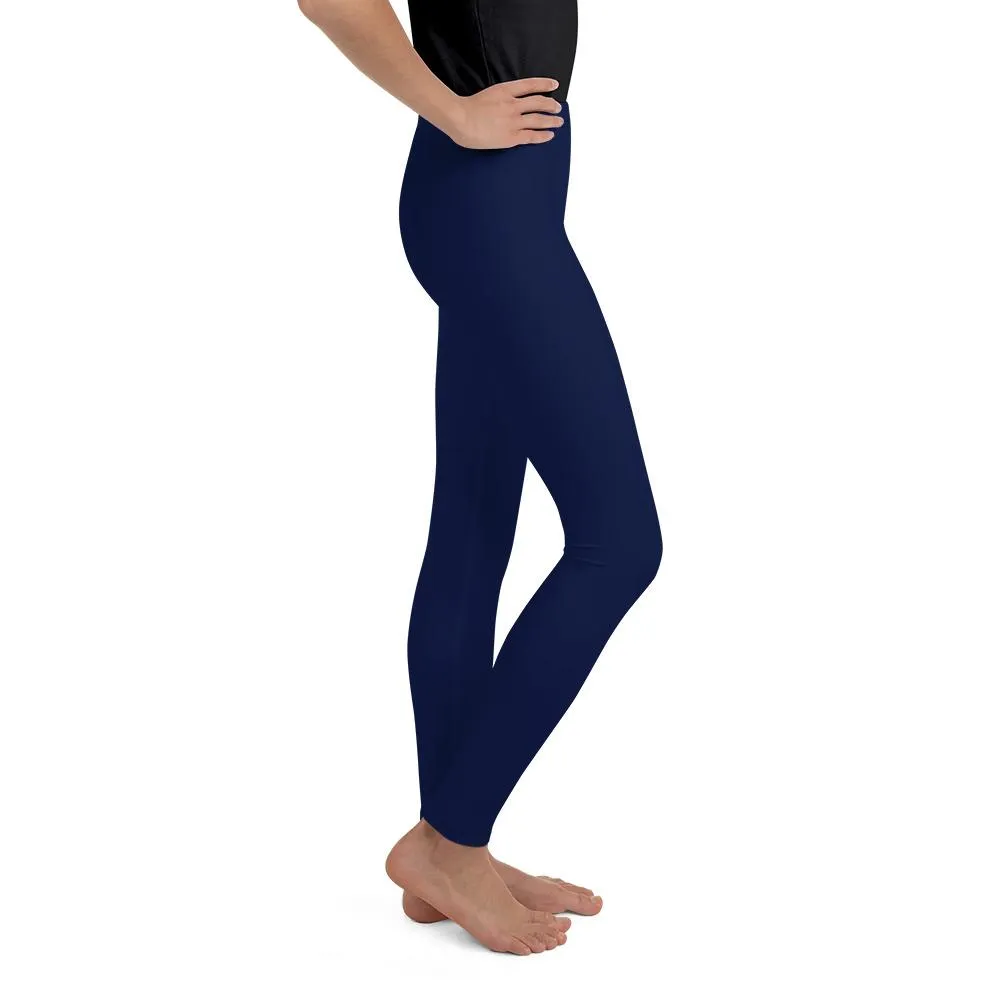 Solid Ocean Blue Youth Leggings