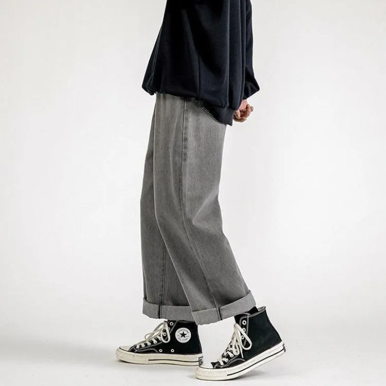 Straight Leg Mid Rise Baggy Jeans