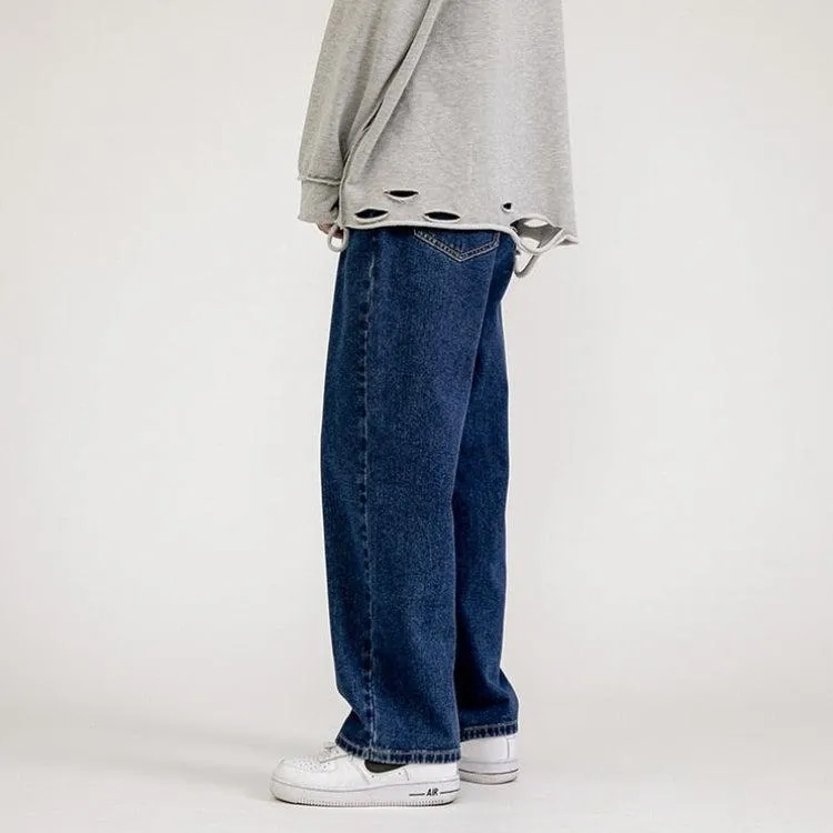 Straight Leg Mid Rise Baggy Jeans