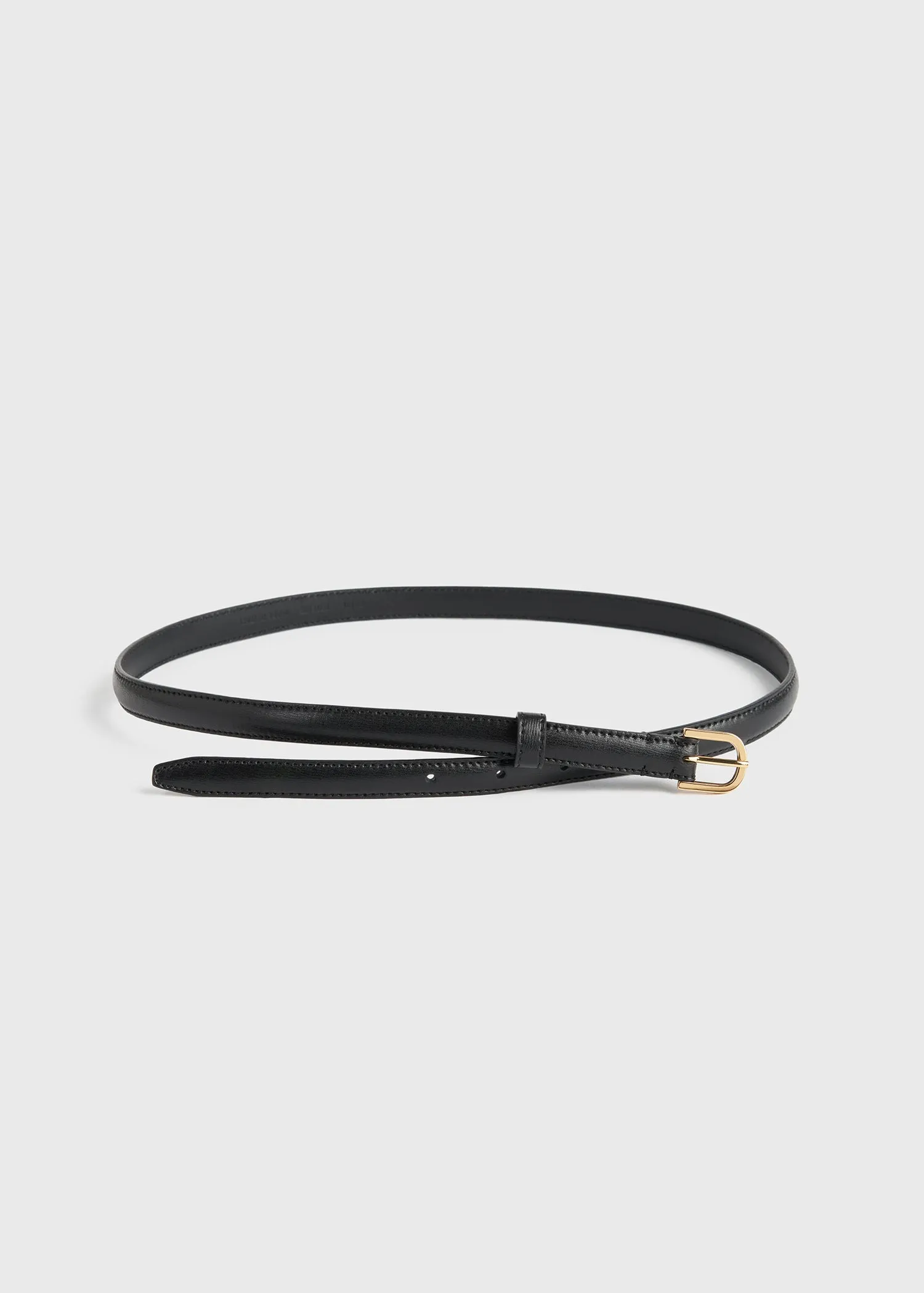 Thin leather belt black