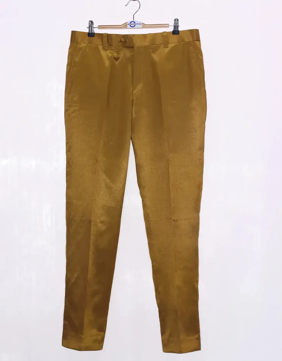 This Trouser Only - Burnt Gold and Black Two Tone Trouser Size 33 Inside Leg 29