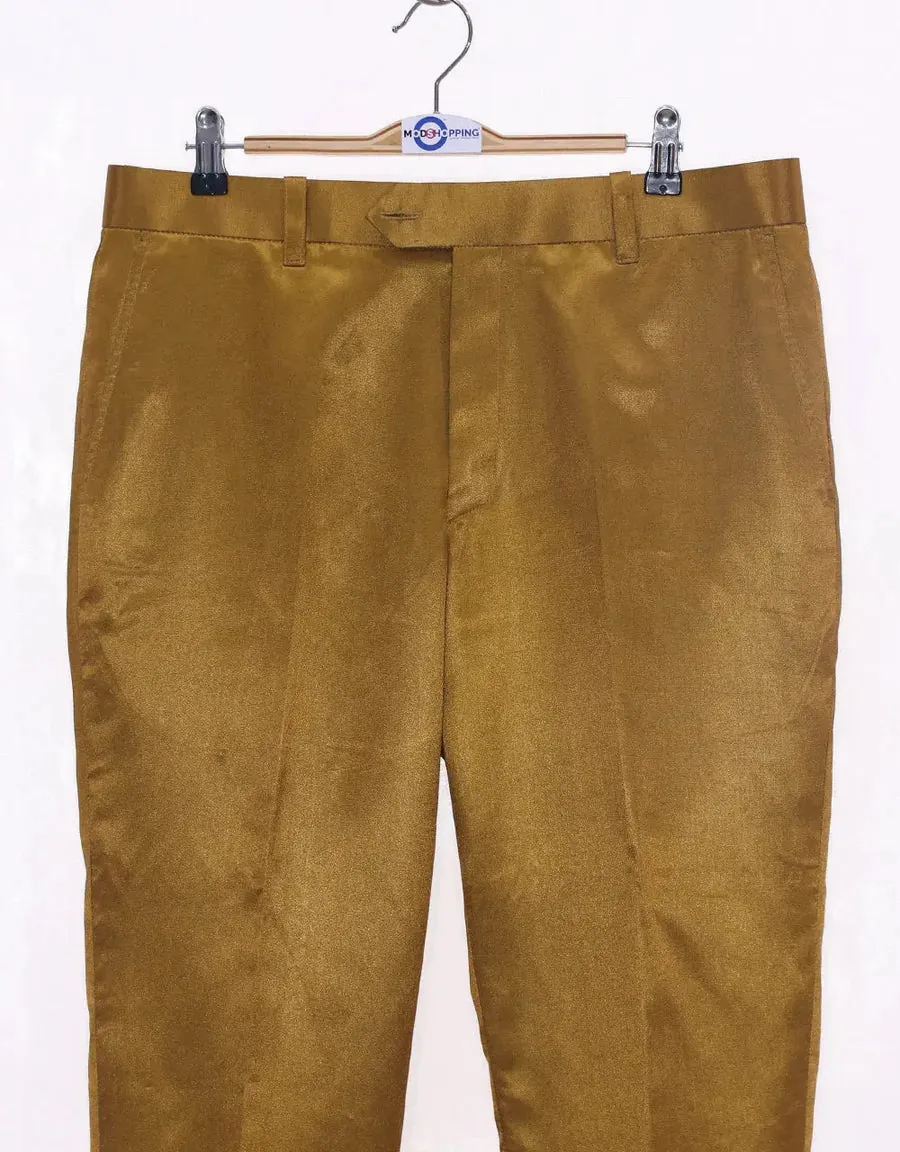 This Trouser Only - Burnt Gold and Black Two Tone Trouser Size 33 Inside Leg 29