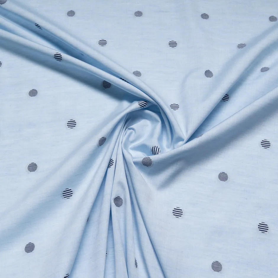 Two-Tone Blue Spot Jacquard Cotton