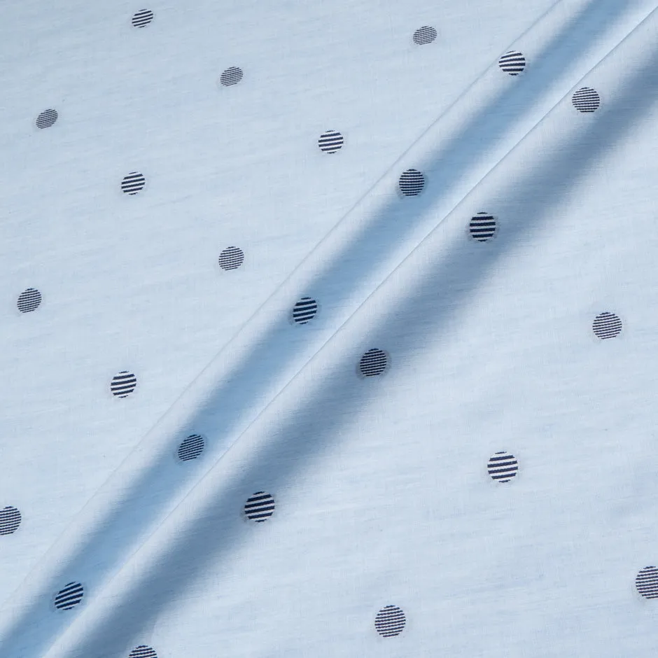 Two-Tone Blue Spot Jacquard Cotton