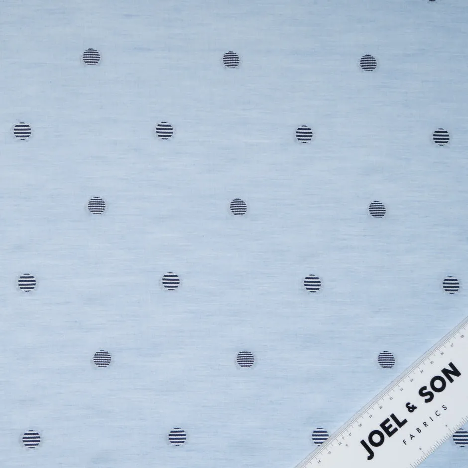 Two-Tone Blue Spot Jacquard Cotton