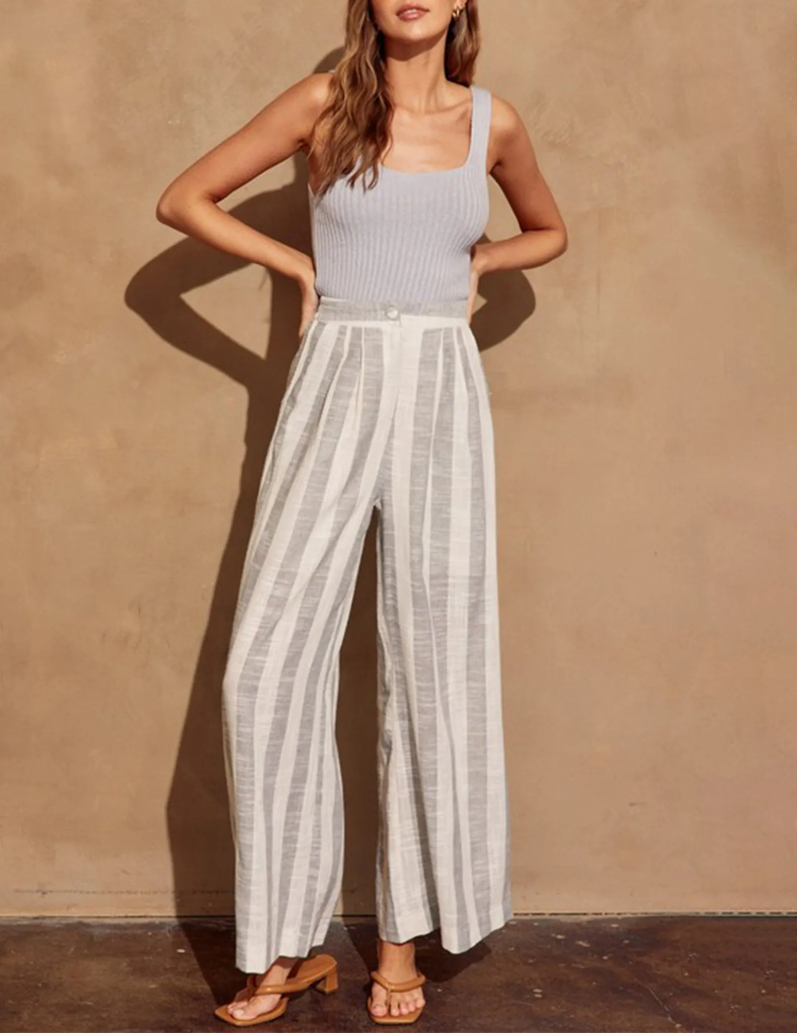 Virginia Striped Linen Trousers