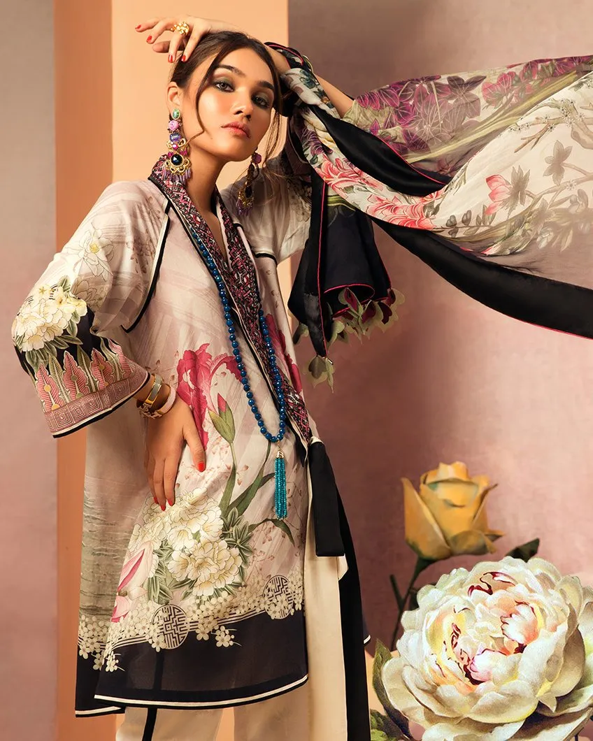 Zaha by Khadijah Shah – 3pc Lawn Collection – Fleur (ZL-24B)