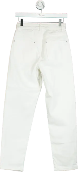 Zara White High-Waisted Jeans UK 8