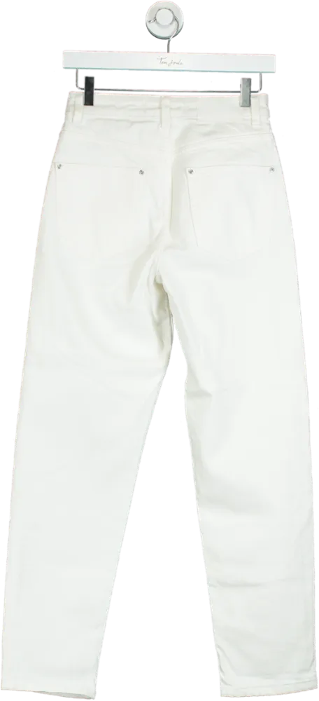 Zara White High-Waisted Jeans UK 8